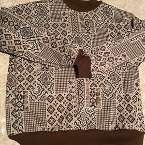Vintage Brown Design Sweater Grandpa